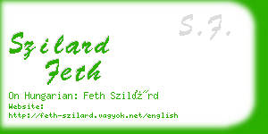 szilard feth business card